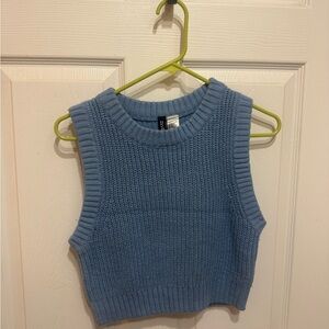 H&M Blue Knit Sleeveless Sweater